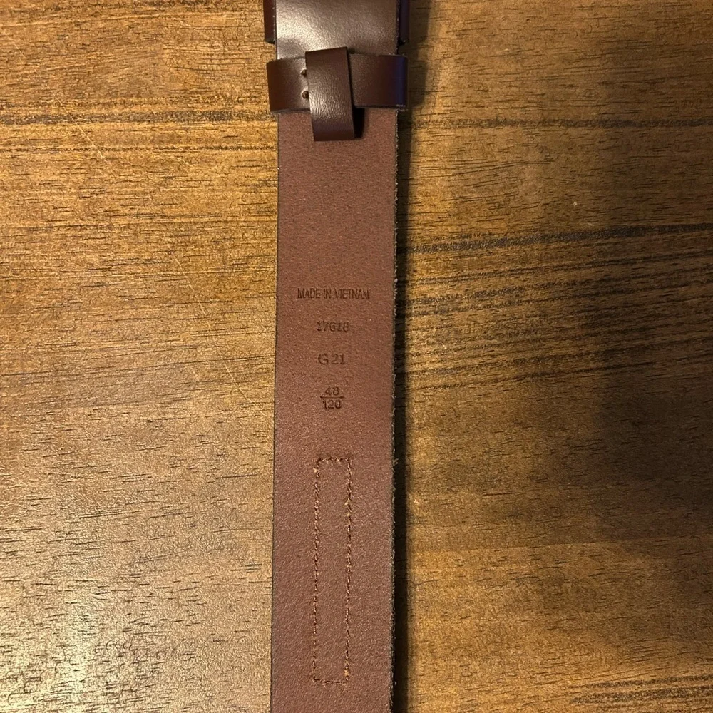Polo Ralph Lauren Men’s Plaque Leather Roller Buckle Belt Dark Brown Sz 48